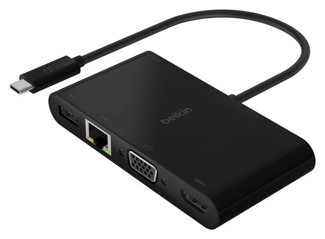 USB konsentrator Belkin USB-C Multimedia + Charge Adapter 100W, qora — Surat 2
