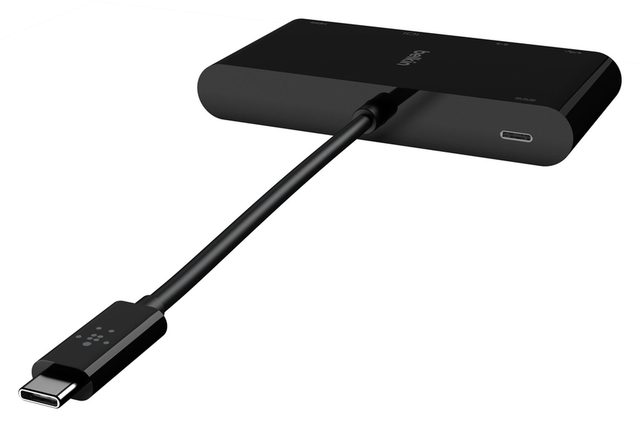 USB konsentrator Belkin USB-C Multimedia + Charge Adapter 100W, qora — Surat 7
