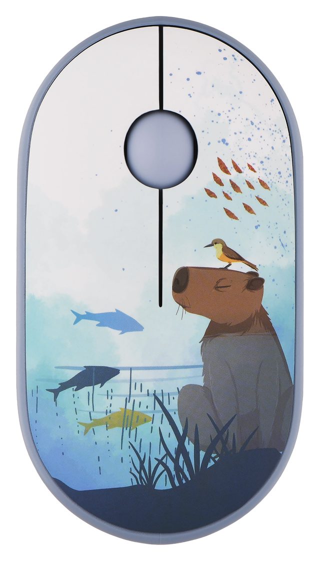 Беспроводная мышь 2E MF300 Capybara Swim, синий — Фото 2