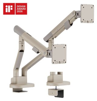 Настольный кронштейн для двух мониторов Brateck LDT105-C024, светло-коричневый