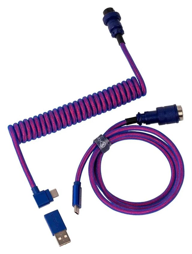 Spiral kabel Keychron Premium Coiled Aviator burchakli, binafsha