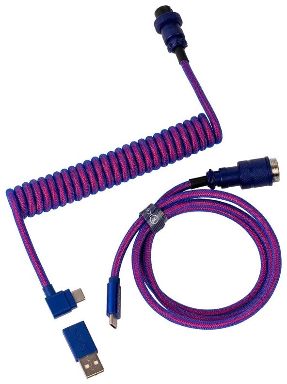Spiral kabel Keychron Premium Coiled Aviator burchakli, binafsha — Surat 2