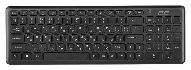 Simsiz klaviatura 2E KS230 Slim, qora