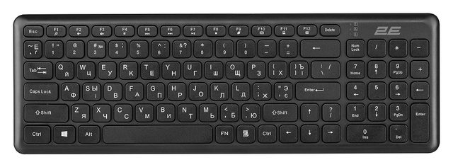 Simsiz klaviatura 2E KS230 Slim, qora — Surat 2