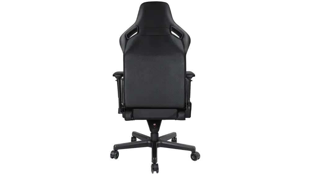 Высокая и широкая спинка AndaSeat Dark Knight в чёрной экокоже, вид сзади