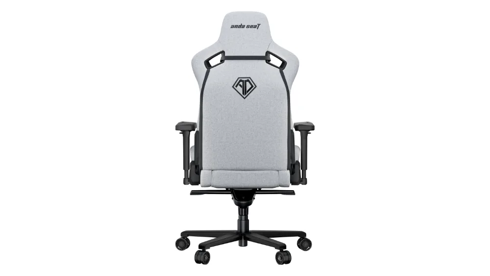 AndaSeat Kaiser 2 Pro XL orqa tomondan: kulrang zigʻir matoli suyanchiq