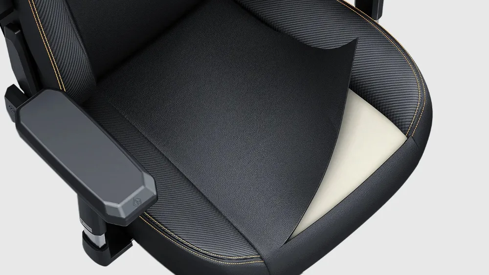 Сиденье AndaSeat Kaiser 3 Pro в разрезе: экокожа и слой плотной пены