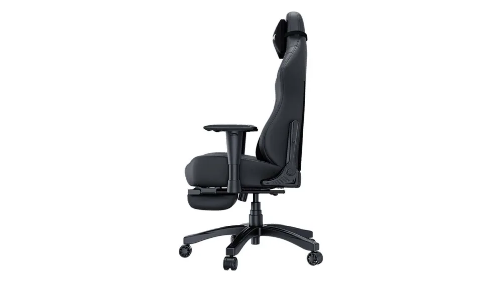 AndaSeat Luna Pro yon tomondan: suyanchiq, qiyalik mexanizmi va yigʻilgan oyoq tayanchi