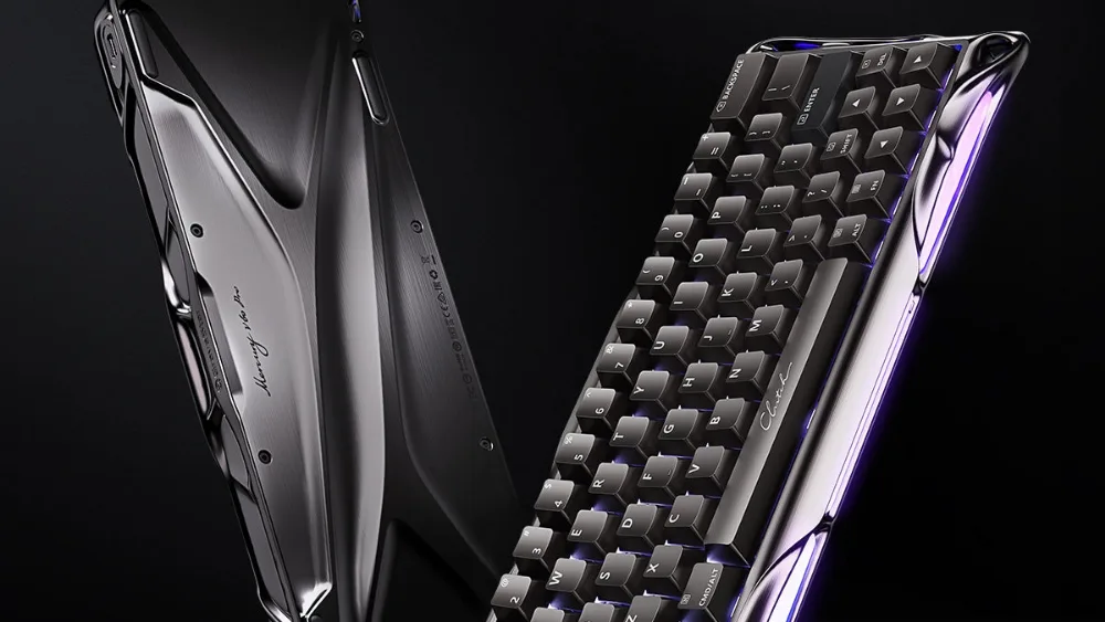 GravaStar Mercury V60 Pro GunMetal: tugmalar va model yozuvli metall tagi