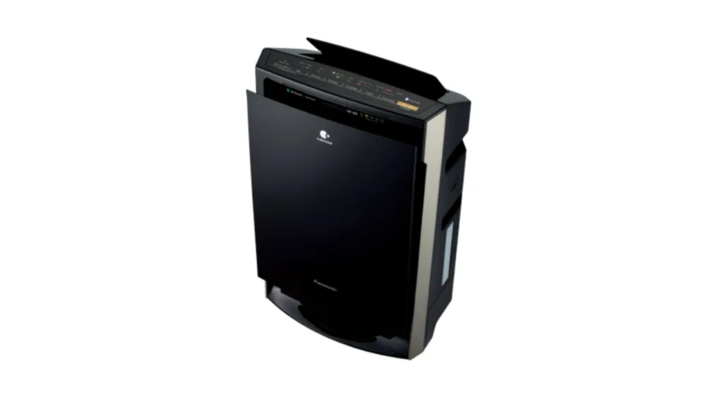 Климатический комплекс Panasonic F-VXR50R в чёрном корпусе с поднятыми жалюзи