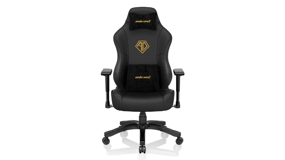 Bosh yostigʻi va bel yostigʻi bilan qora AndaSeat Phantom 3 kreslosi
