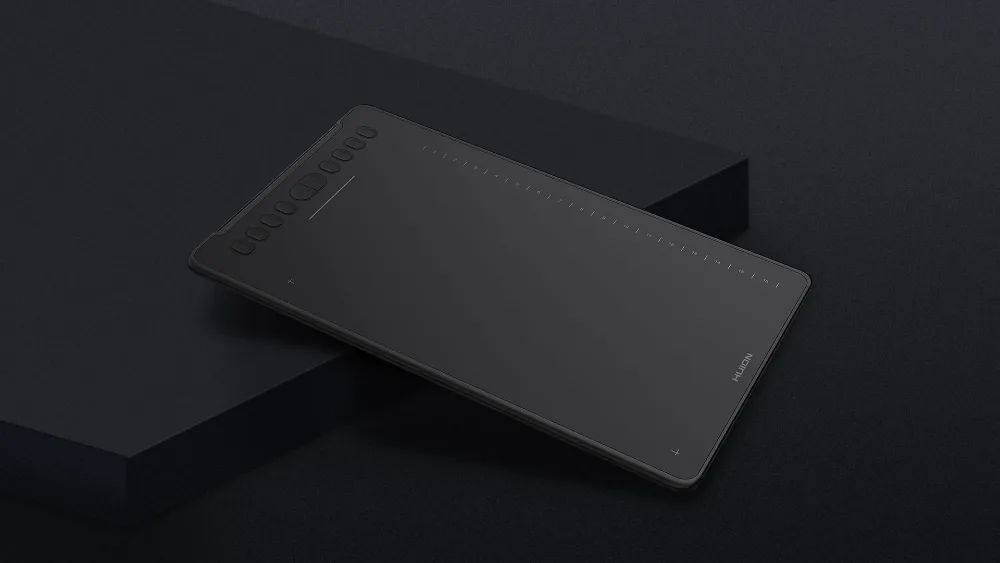 Huion Inspiroy H1161: chapda tugmalar va sensorli chiziq, yuqori chet boʻylab «yumshoq» tugmalar qatori