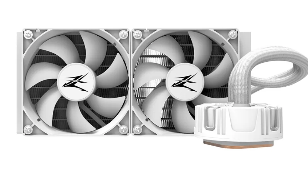 Белое жидкостное охлаждение Zalman Reserator 5 Z24: радиатор 240 мм с двумя вентиляторами и помпа