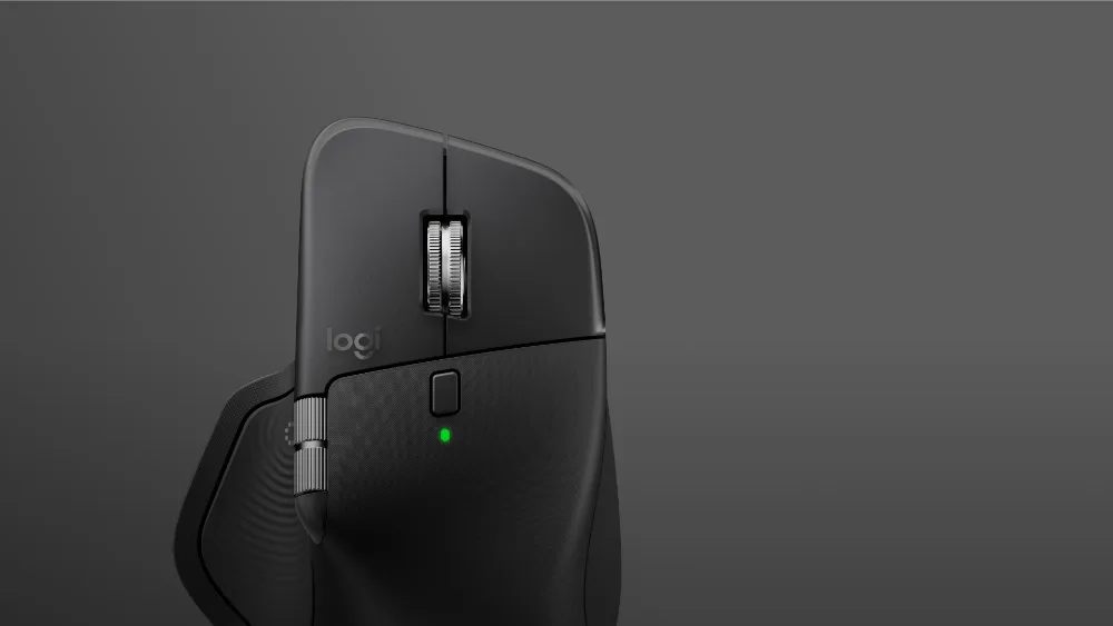 Logitech MX Master 4 сверху — колесо MagSpeed и боковое колесо для большого пальца