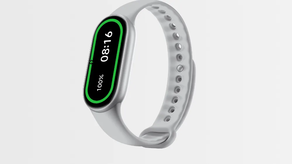 Ekranida 100 % quvvat koʻrsatilgan Xiaomi Smart Band 11