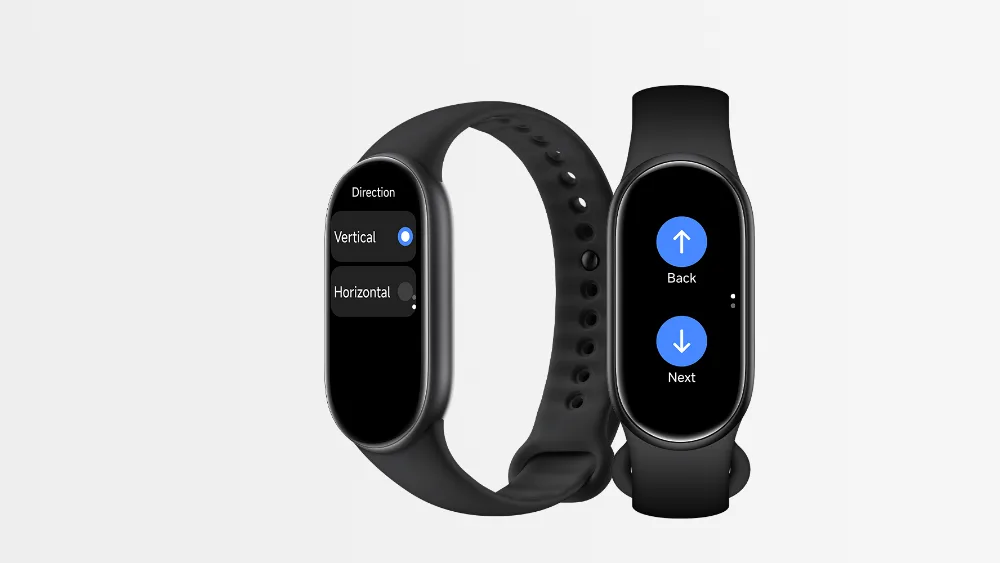 Varaqlash ekranli ikkita Xiaomi Smart Band 11: «orqaga» va «oldinga» tugmalari