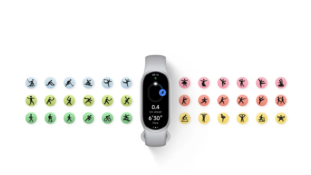 Sport rejimlari belgilari orasida mashq ekranli Xiaomi Smart Band 11