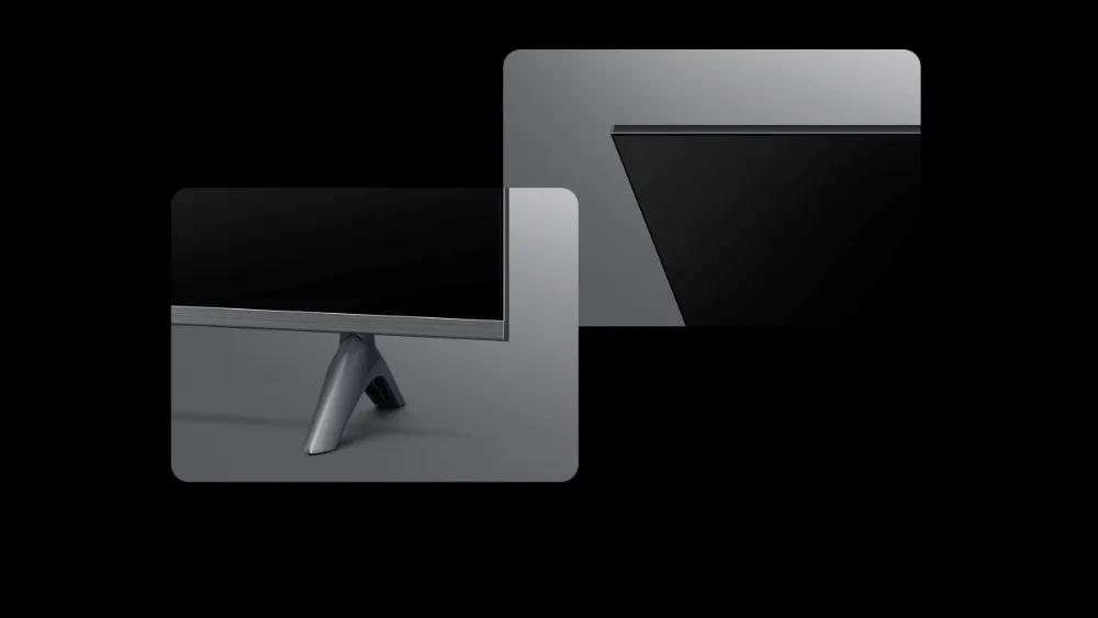 Xiaomi TV A Pro 65 2026 tagligi va ingichka metall cheti yaqindan