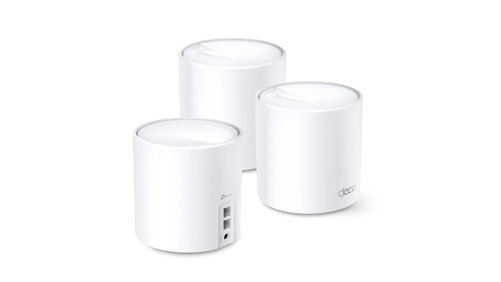 Три модуля Mesh-системы TP-Link Deco X60 с портами сзади