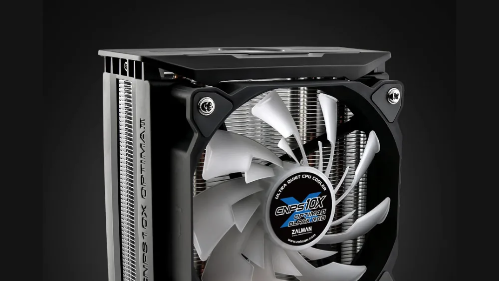 Zalman CNPS10X OPTIMA II Black RGB сбоку — башня с вентилятором 120 мм и чёрной крышкой