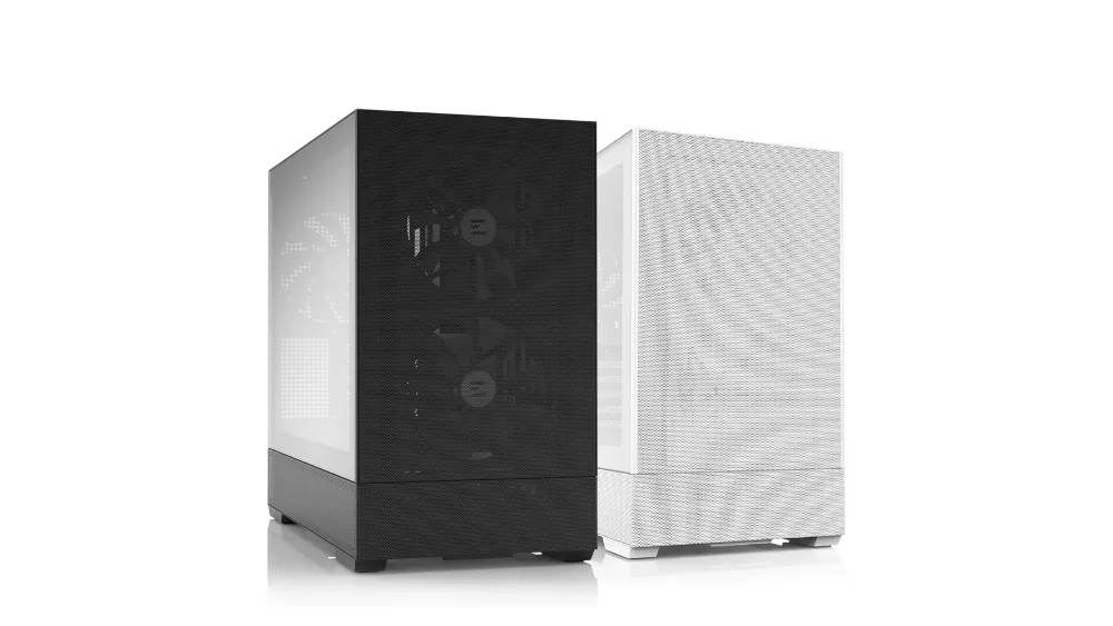 Чёрный и белый Zalman P30 AIR рядом — продуваемые передние панели