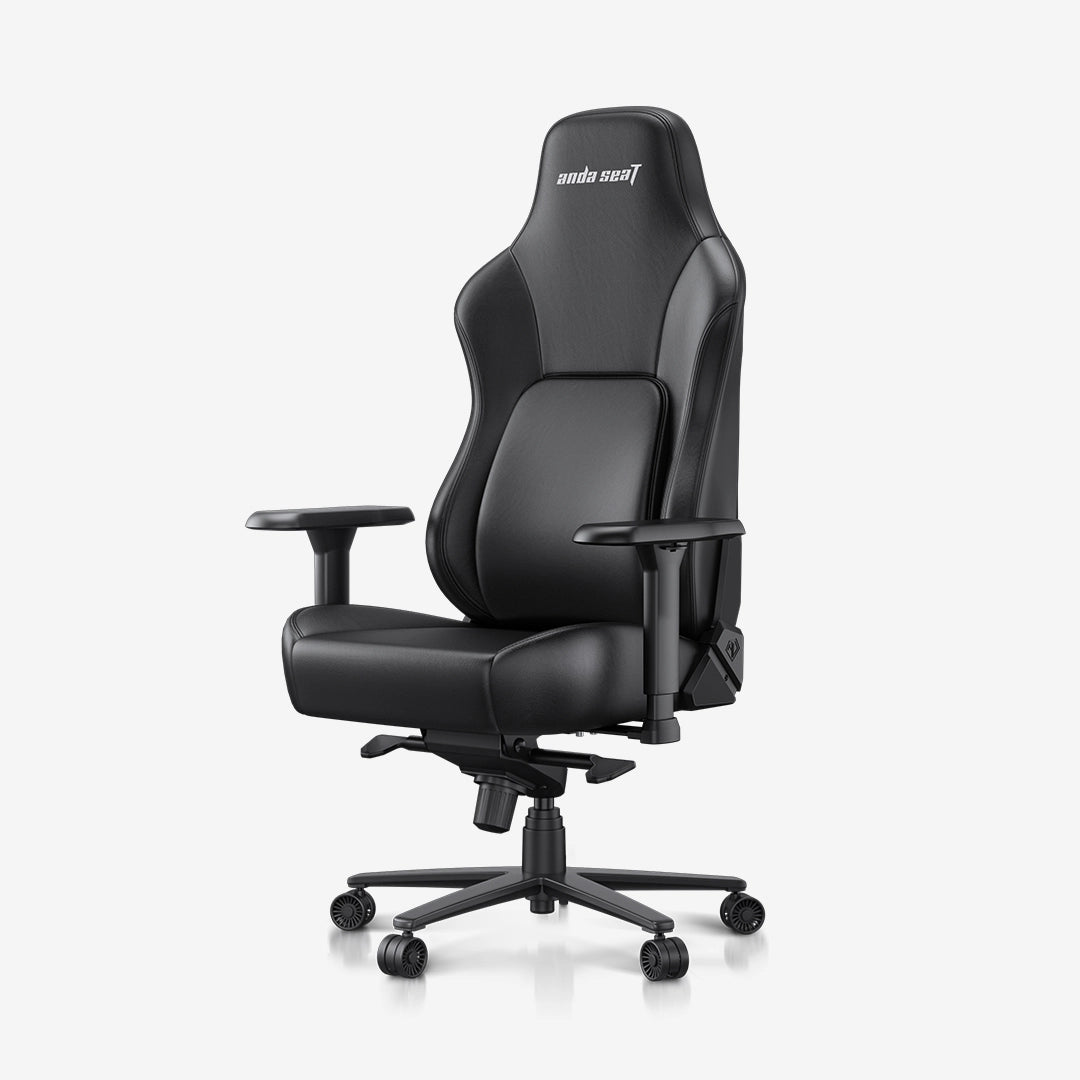 Qora eko-teridan AndaSeat Phantom 4 Pro kreslosi, oldidan burchak ostida